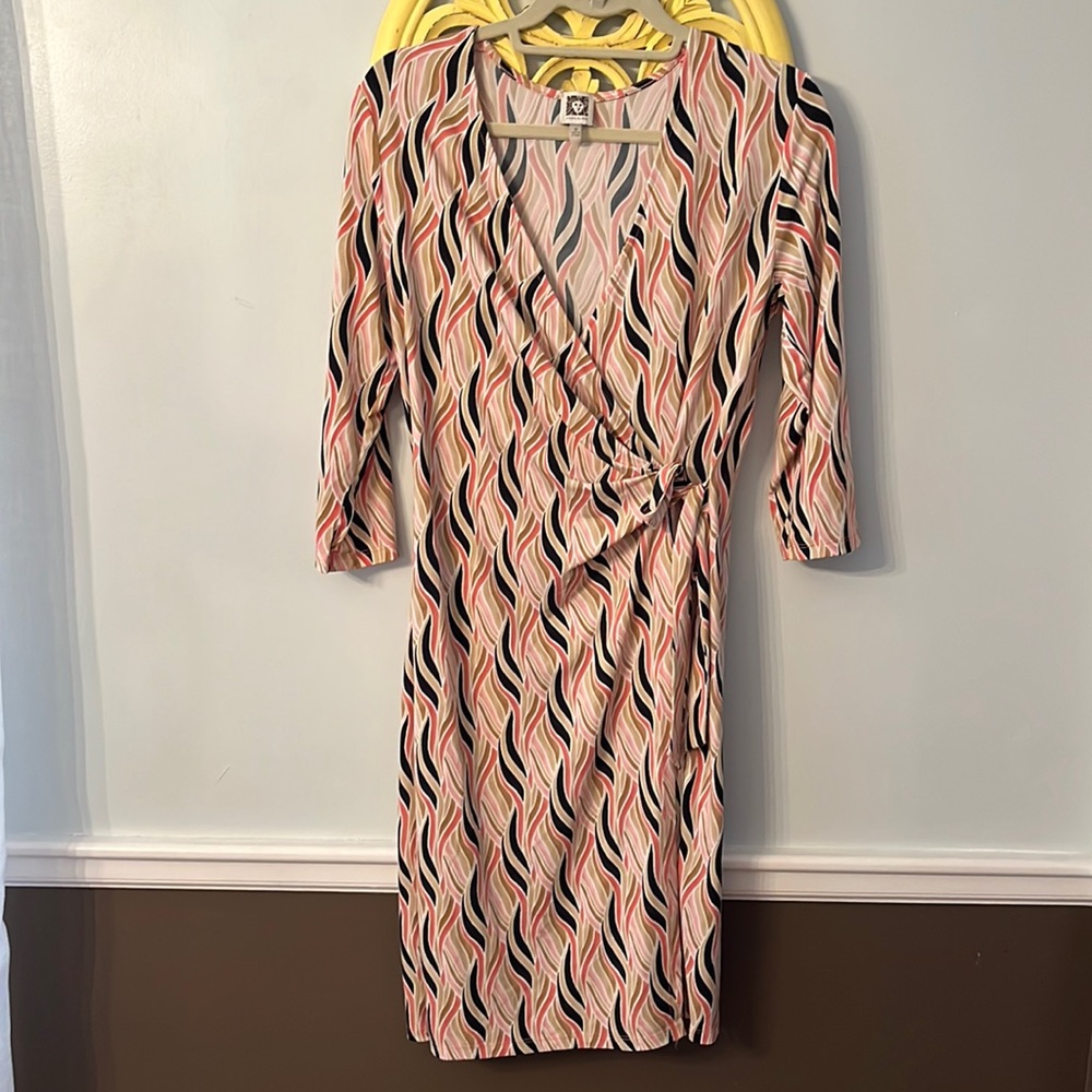 Anne Klein Faux-wrap Dress Size M